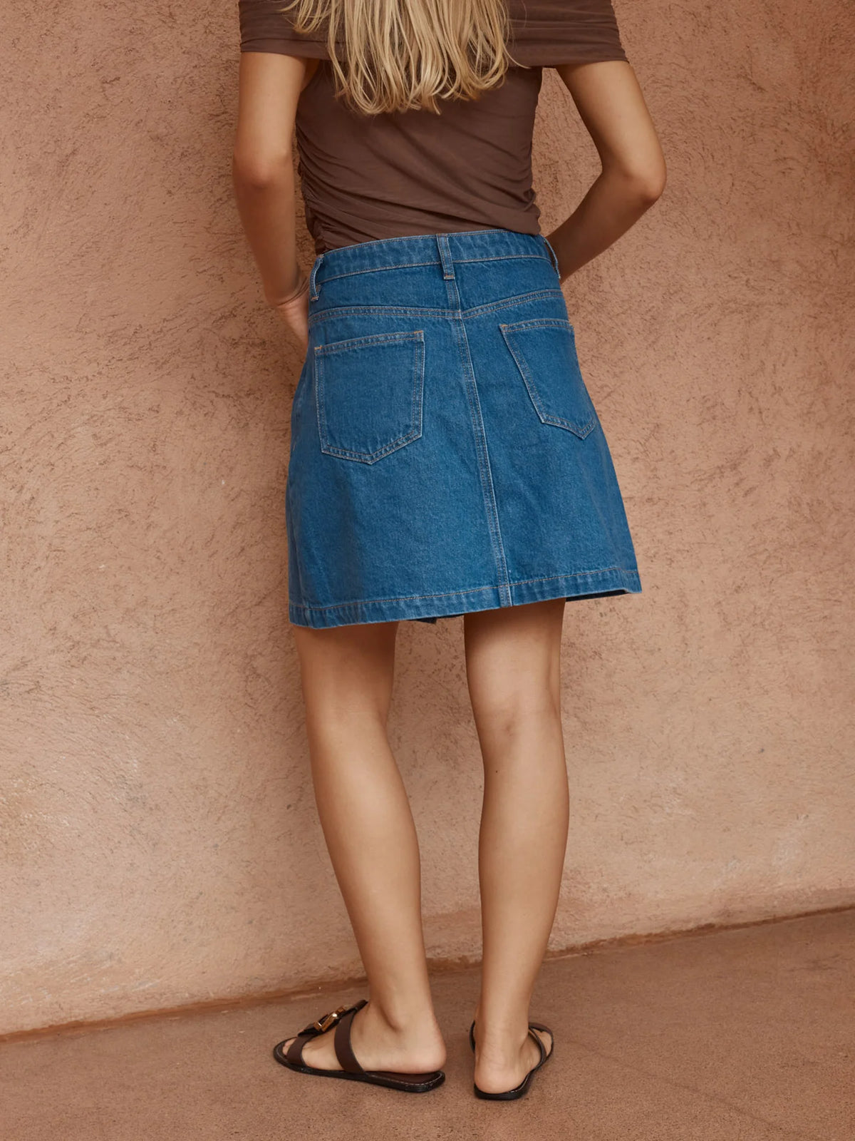 Sass Tipo Wave Denim Skirt
