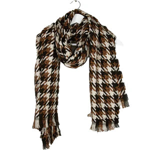 Stella + Gemma Brown Houndstooth Scarf