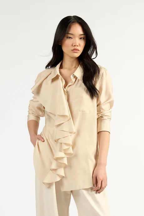 Tuesday Label Drape Frill Shirt