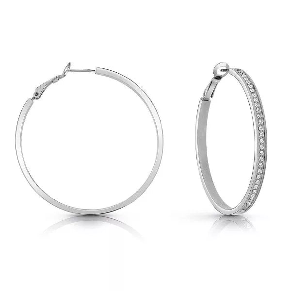 Guess 50 mm Front CZ Hoop Earrings