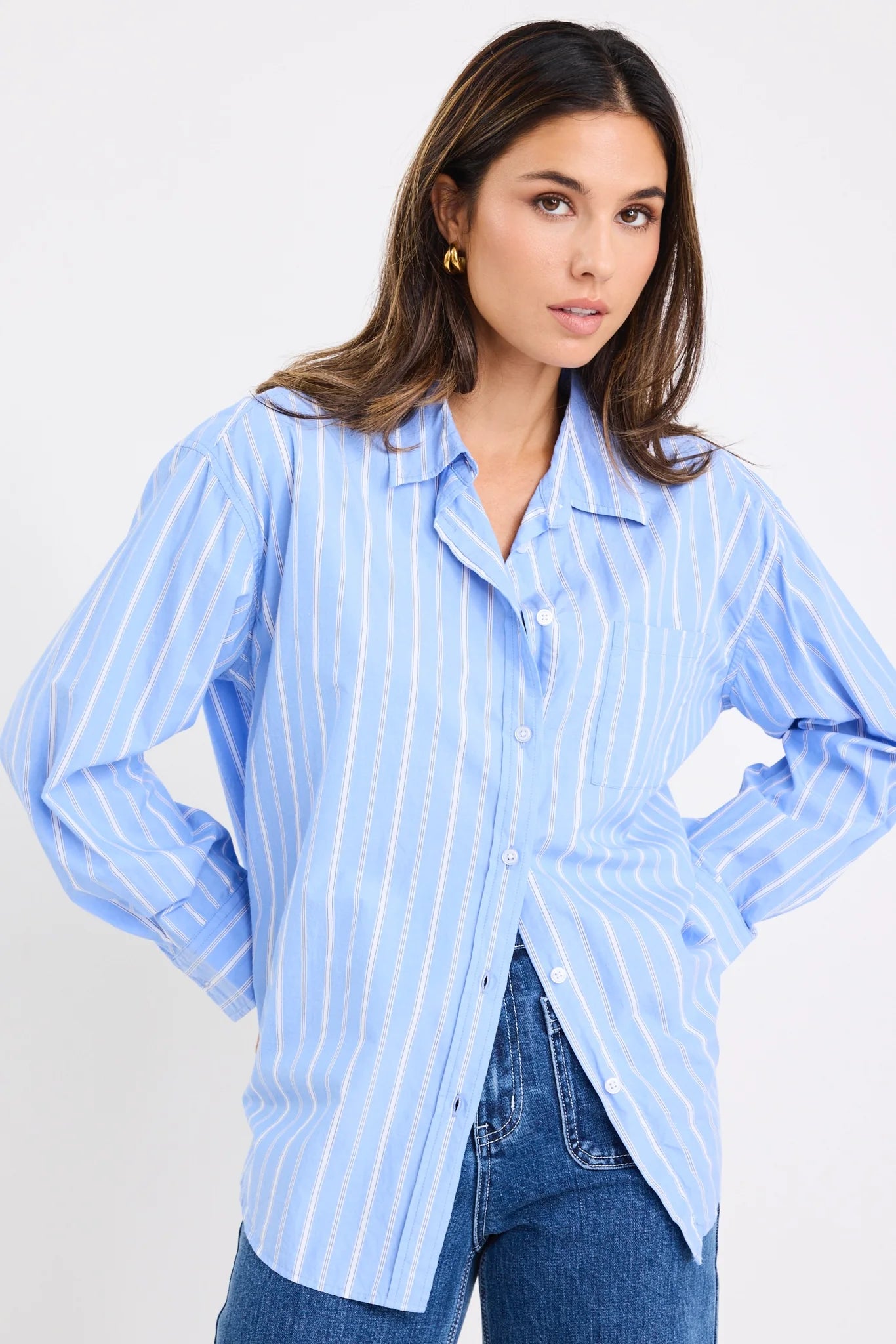 Stories Be Told You Got This Boyfriend Shirt in Blue or Pink