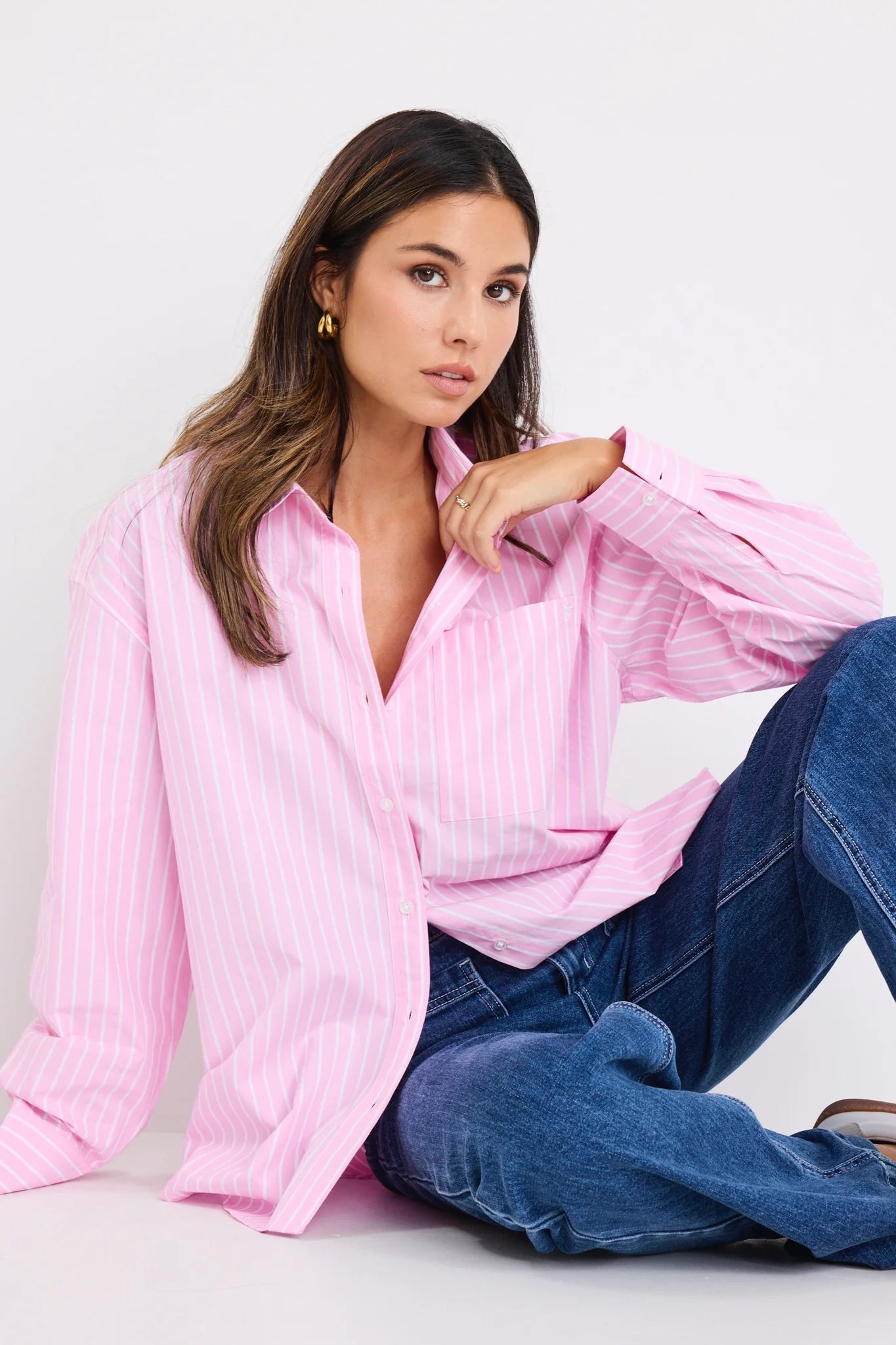 Stories Be Told You Got This Boyfriend Shirt in Blue or Pink