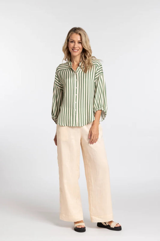 Moss Bronte Shirt Green Stripe