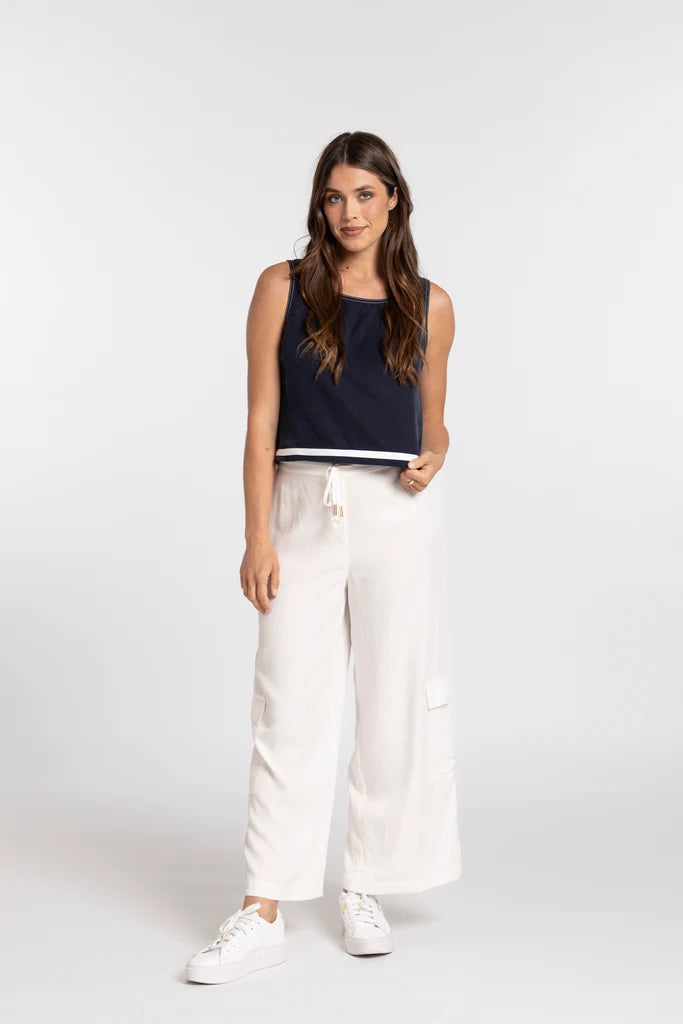 Mi Moso Collet Top Navy