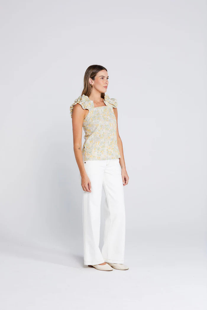 Thing Thing Ruffle Singlet Whimsical Floral