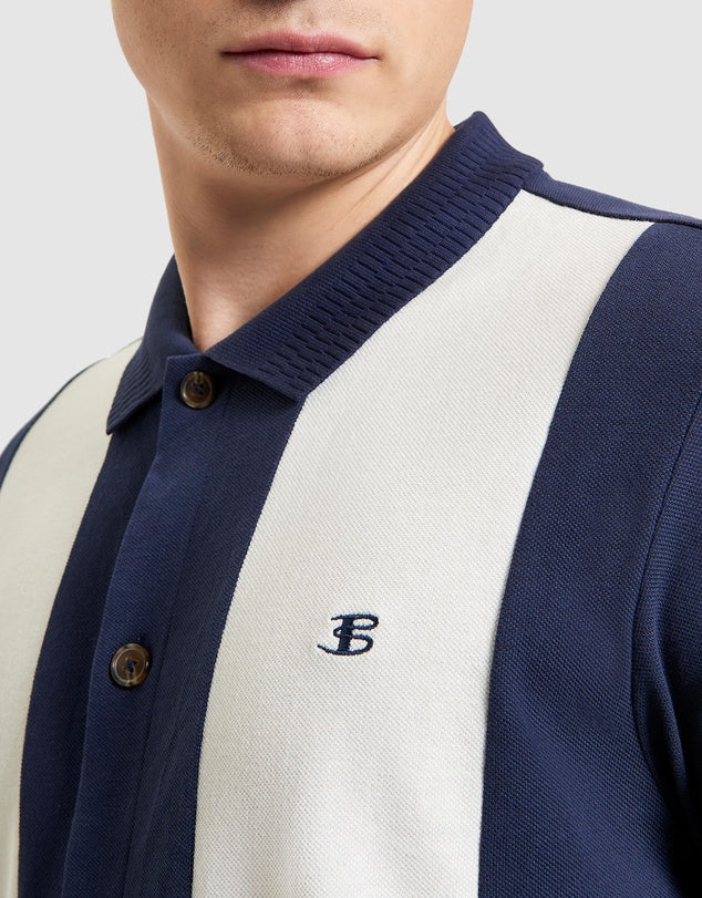 Ben Sherman Mod Pique Shirt - Dark Navy