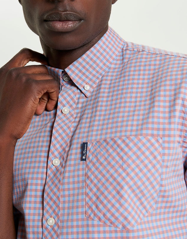 Ben Sherman Signature Gingham Shirt- Light Pink