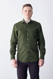 Lichfield Cotton Shirt in Forest Green