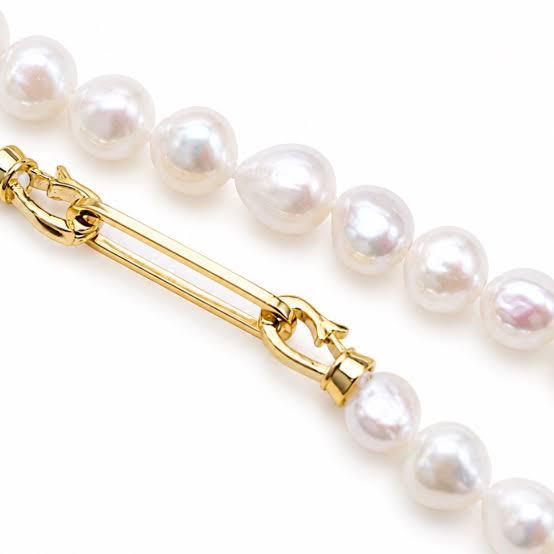 Me The Label Freshwater Pearl Link Necklace Gold