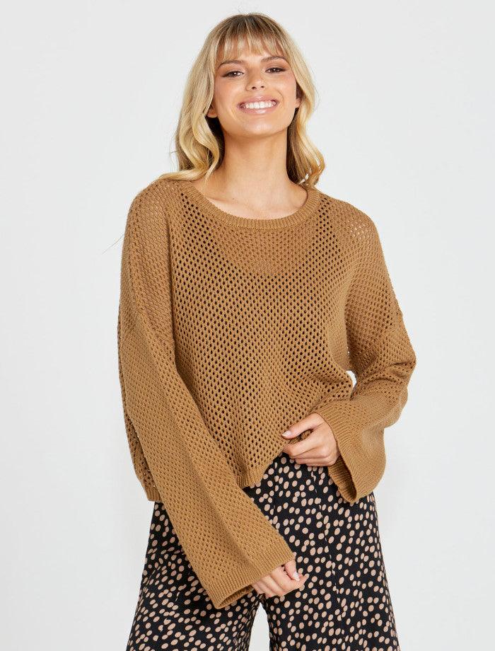 Sass Lily Bell Sleeve Knit Top