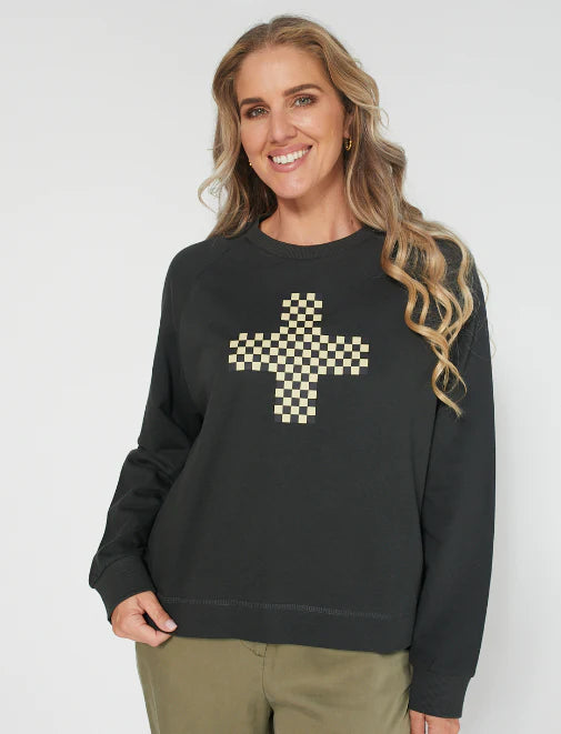 Stella+Gemma Nico Sweater Aged Checked Cross