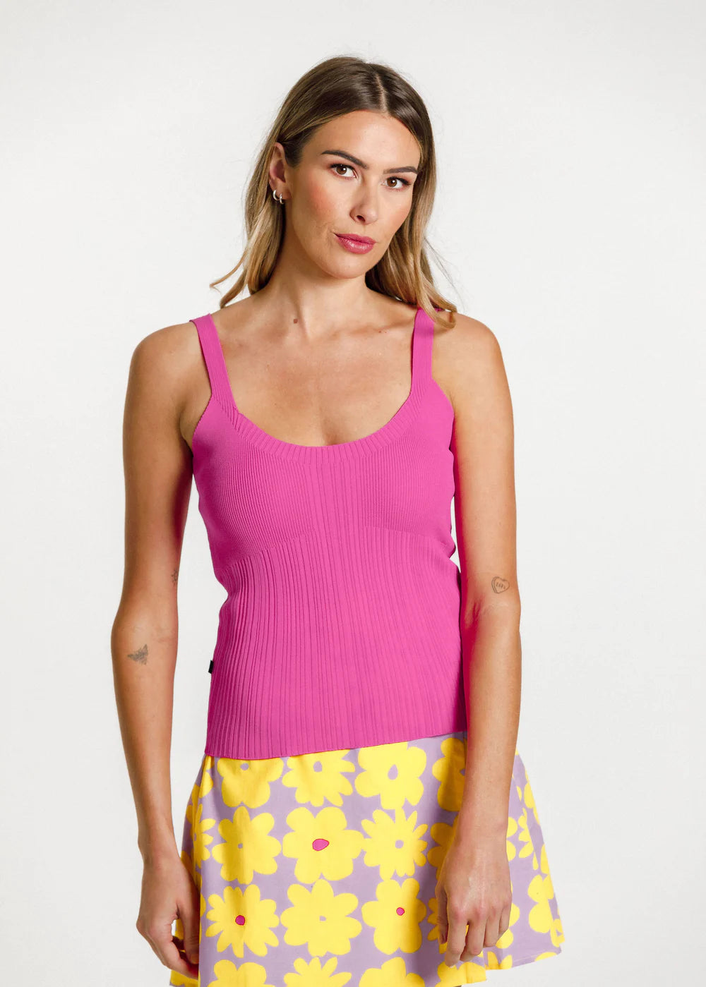 Thing Thing Block Neva Tank - Peachy/Cream
