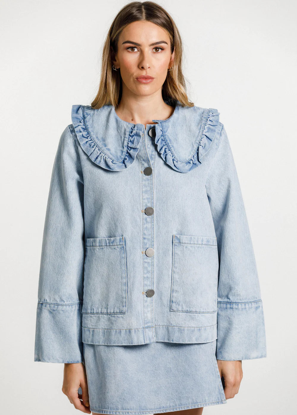 Thing Thing Embark Denim Shacket - Stone Wash