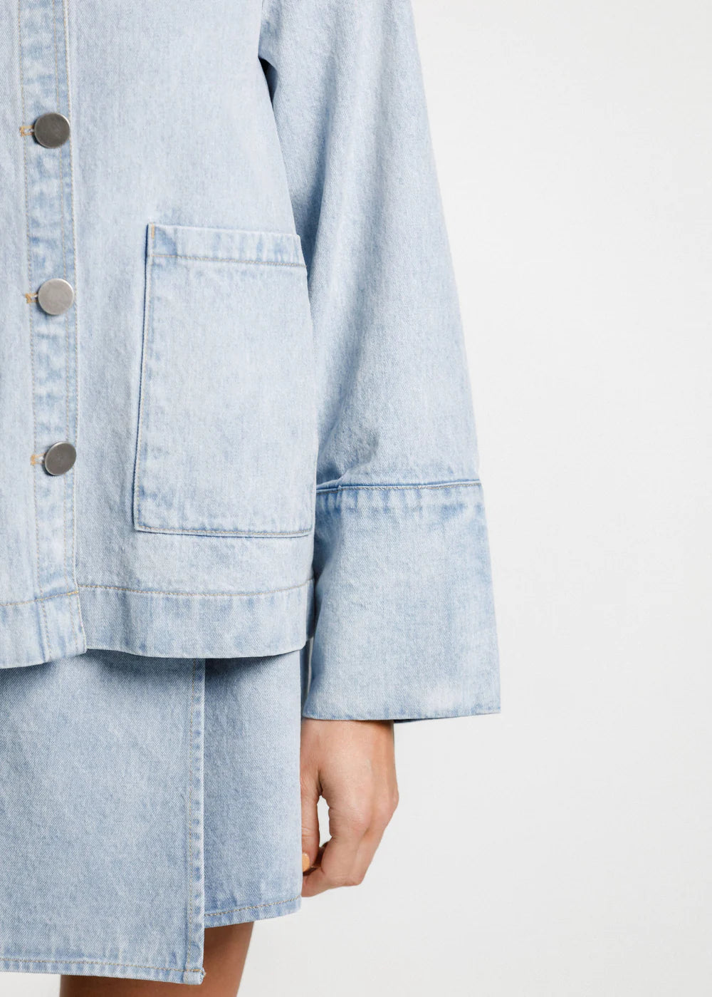 Thing Thing Embark Denim Shacket - Stone Wash