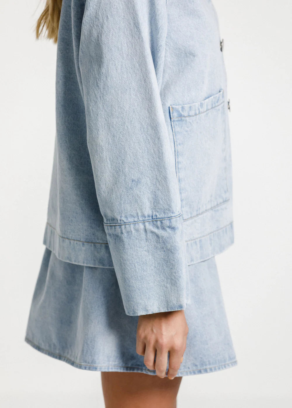 Thing Thing Embark Denim Shacket - Stone Wash