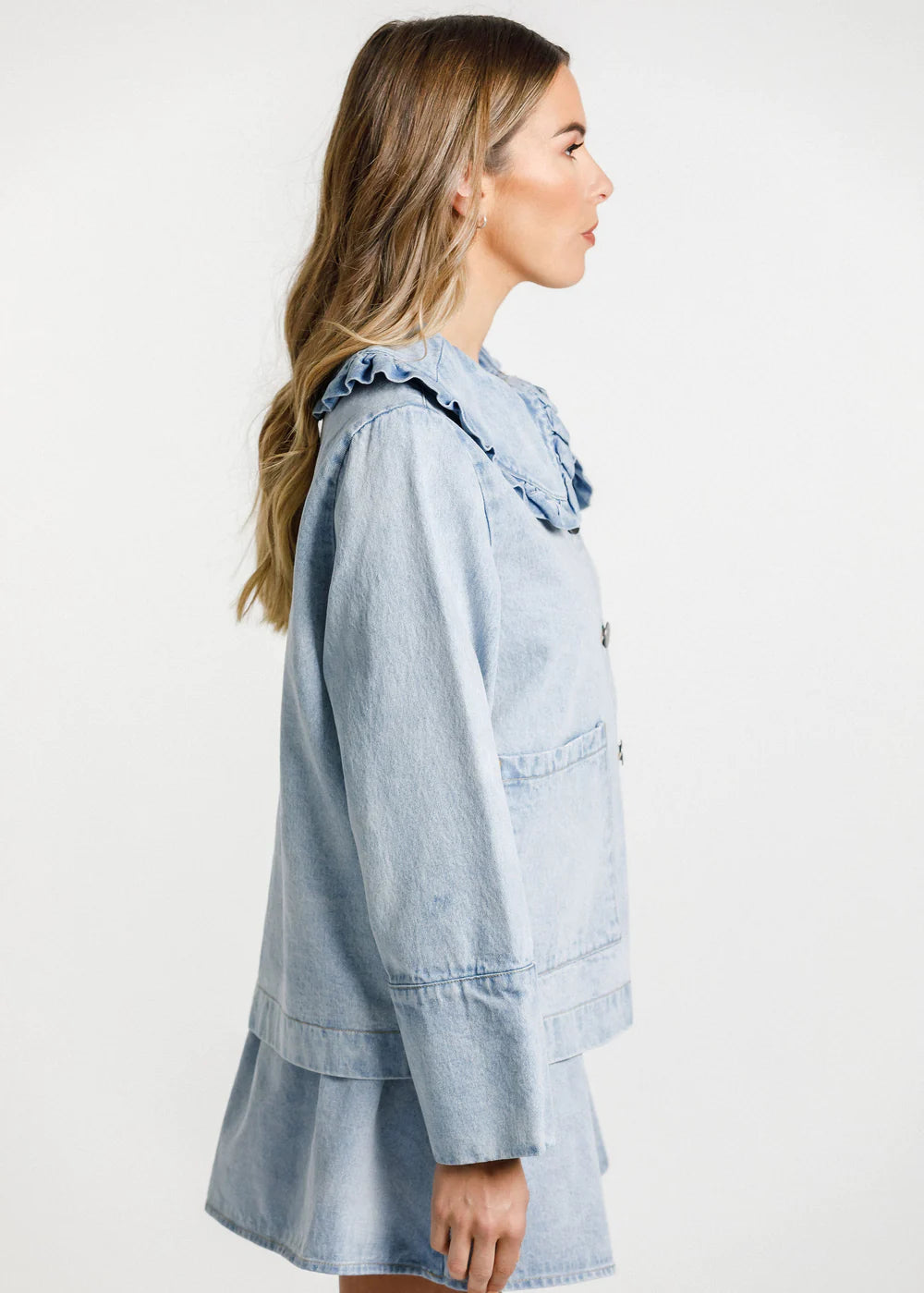 Thing Thing Embark Denim Shacket - Stone Wash