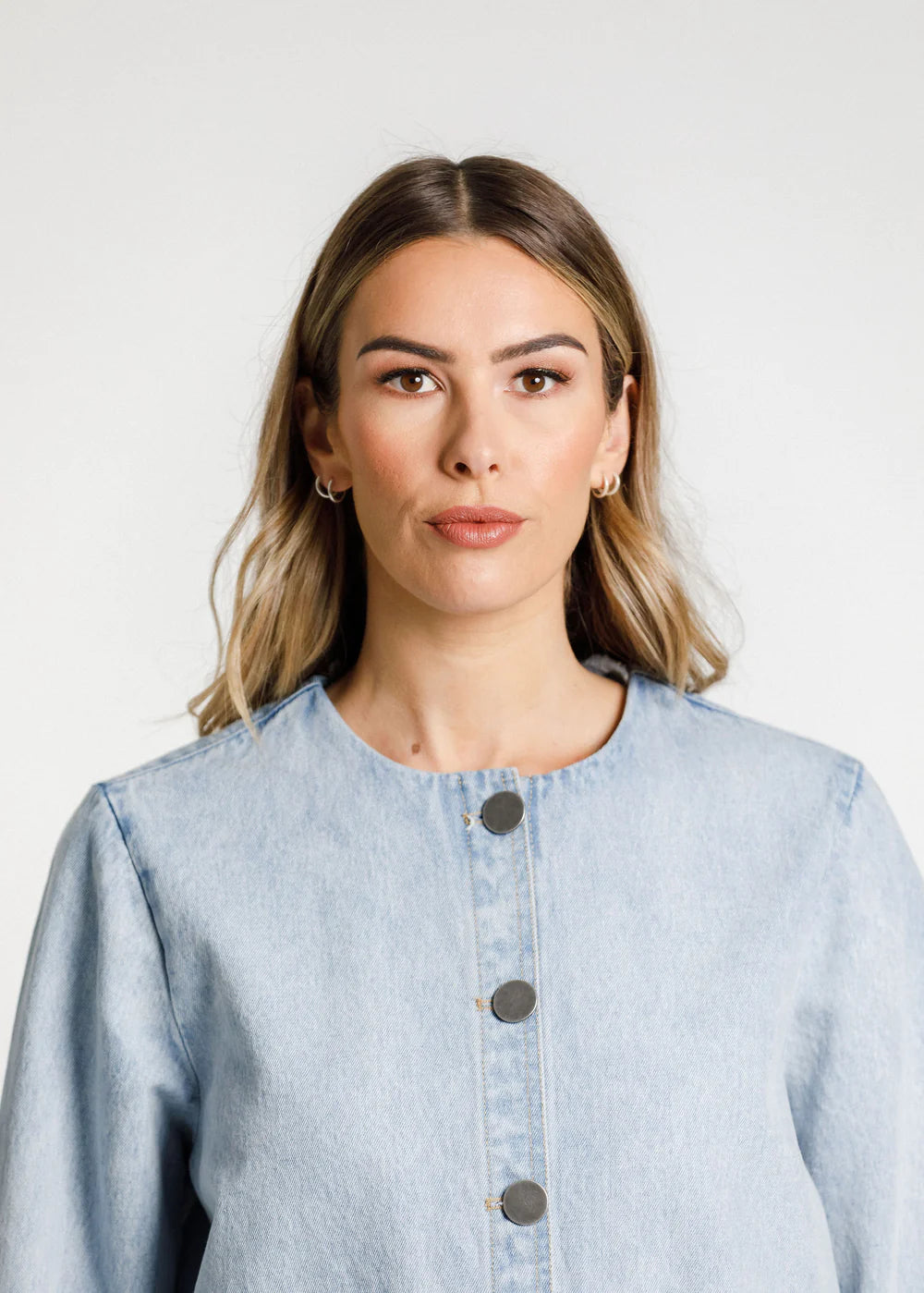 Thing Thing Embark Denim Shacket - Stone Wash