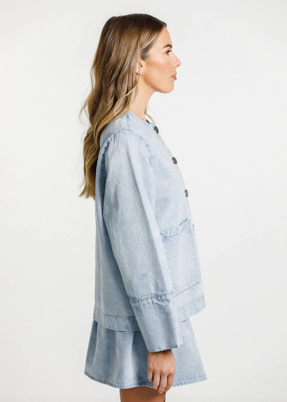 Thing Thing Embark Denim Shacket - Stone Wash