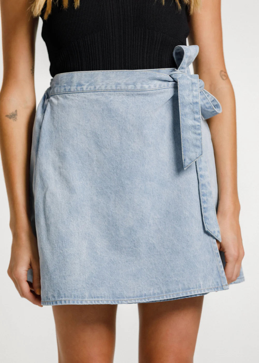 Thing Thing Lib Denim Skirt - Stone Wash