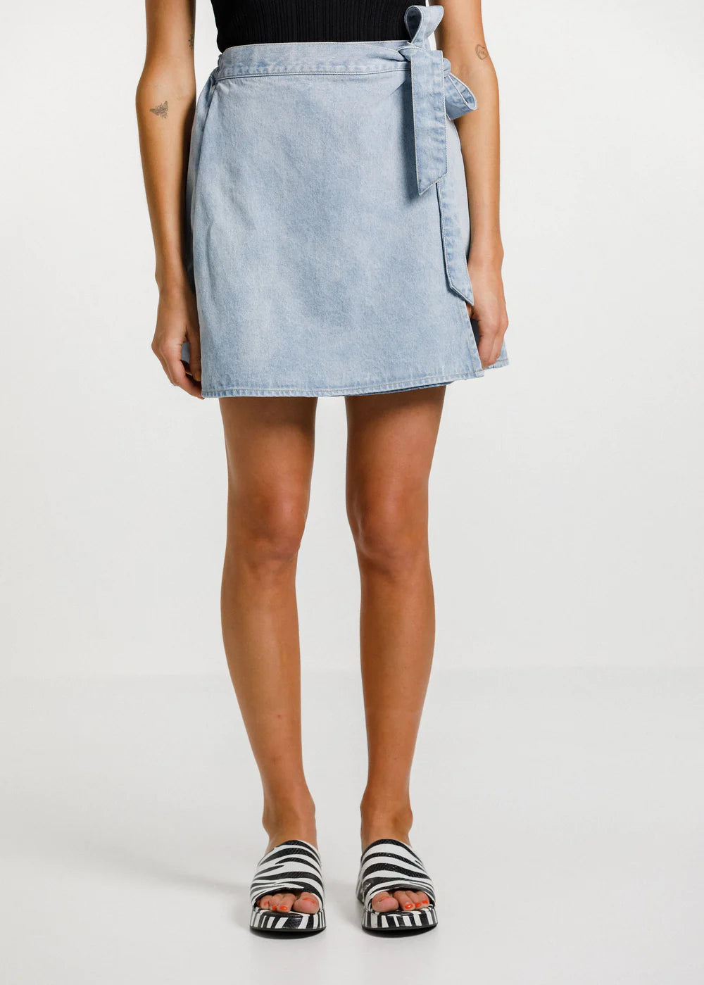 Thing Thing Lib Denim Skirt - Stone Wash