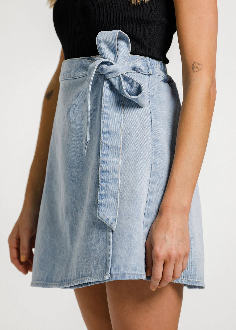 Thing Thing Lib Denim Skirt - Stone Wash