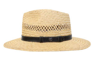 Hills Hats Indiana Jones Nante Straw Hat with Leather Band