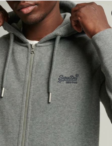 Superdry Vintage Logo Zip Hood - Grey