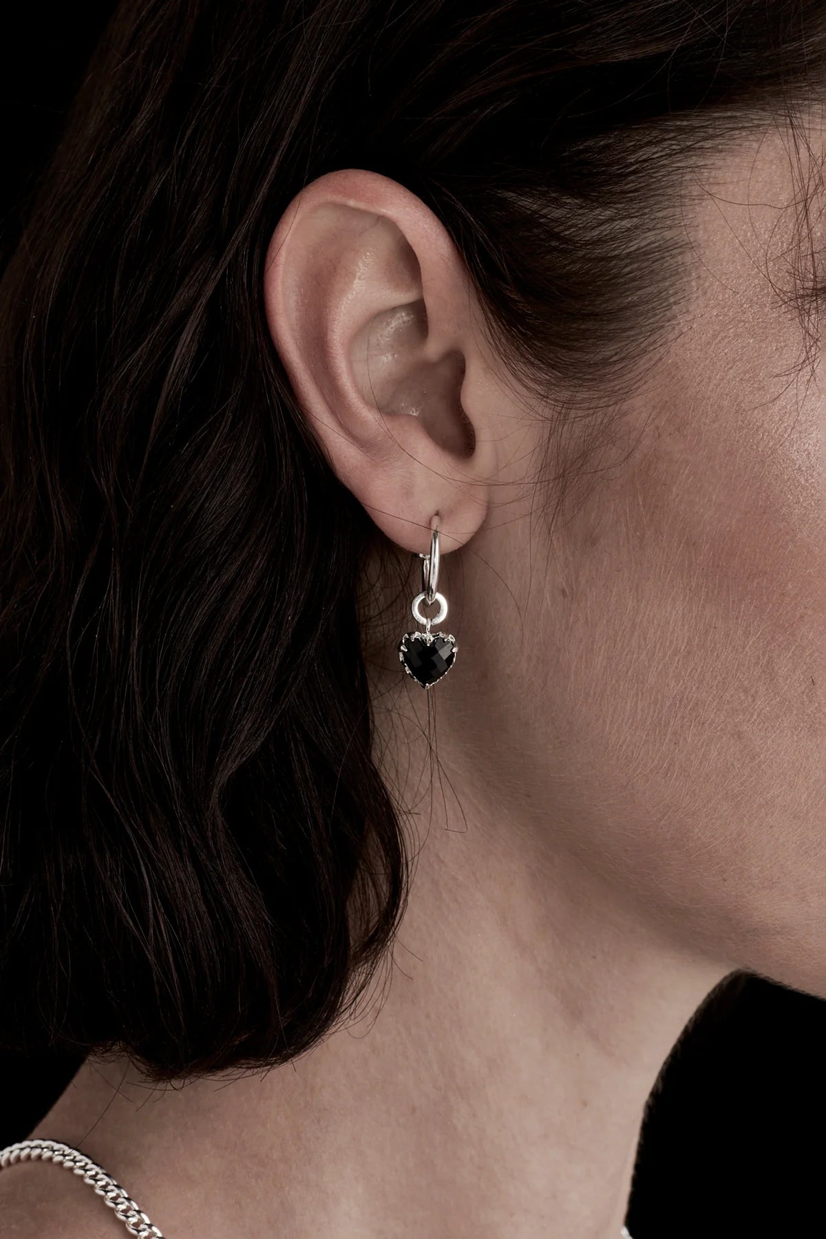 Stolen Girlfriends Club Love Anchor Earrings Onyx