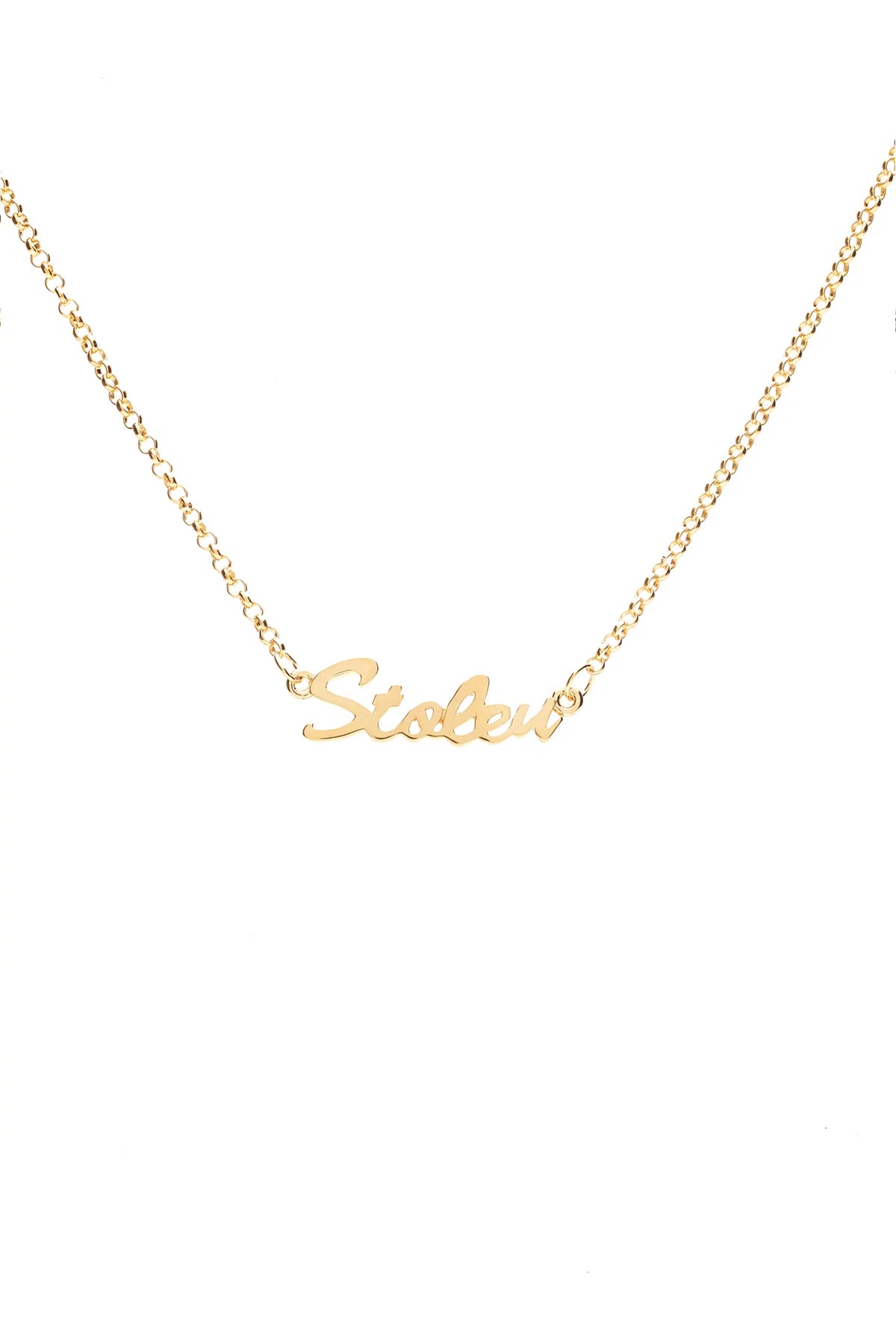 Stolen Girlfriends Club Stolen Script Necklace - Gold Plated