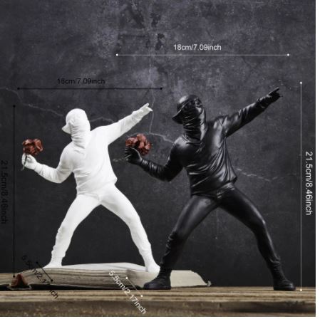 Sisters Matter - Banksy Flower Thrower Statue