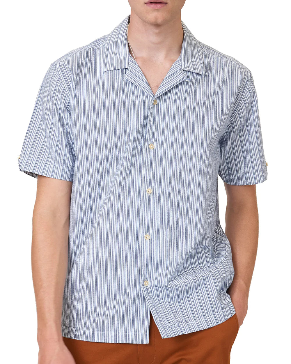 Ben Sherman Seersucker Co Short Sleeve Shirt