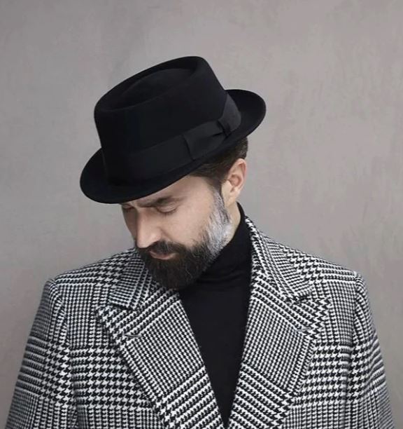 Hills Hats - Black Felt Pork Pie