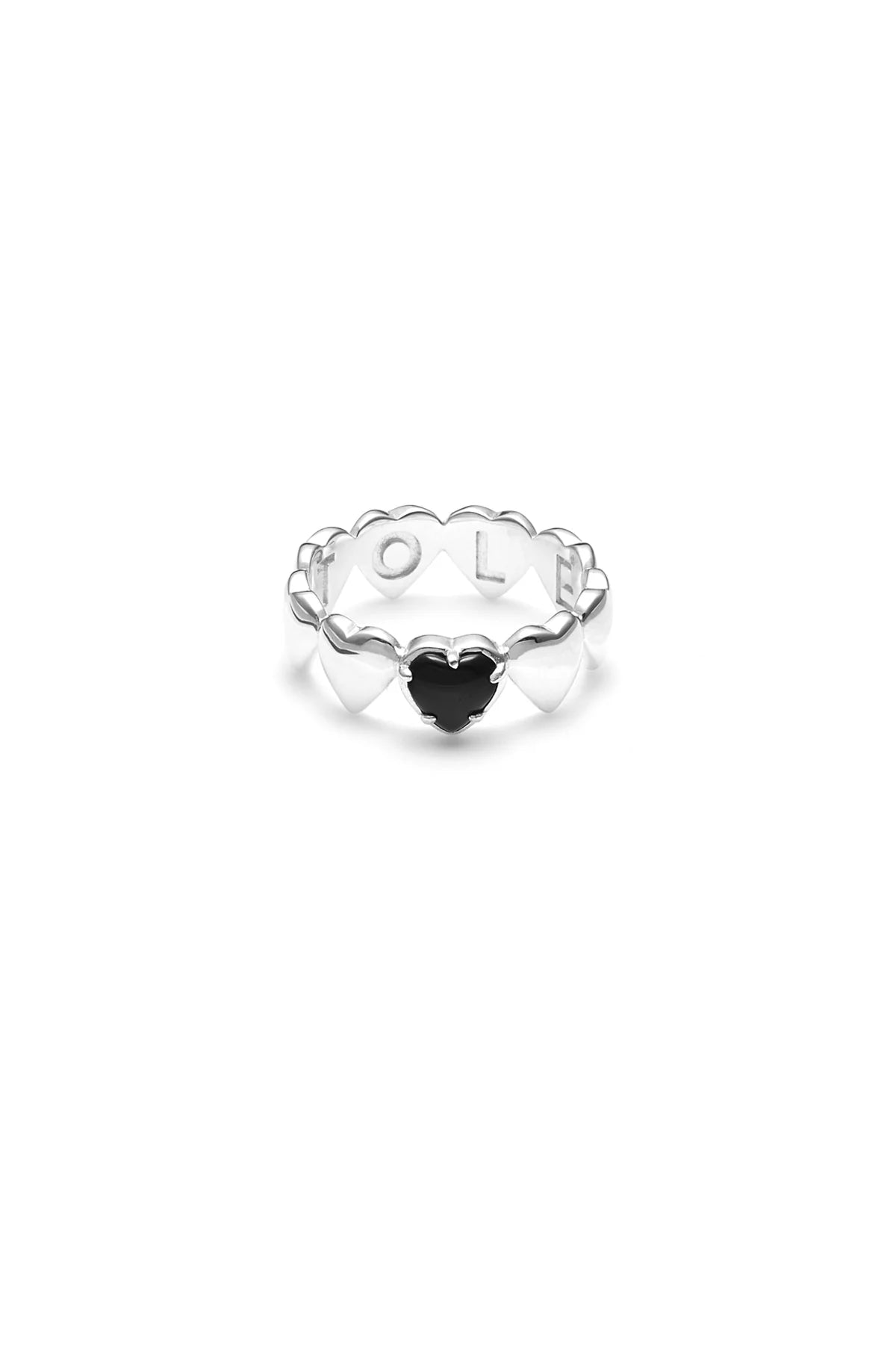Stolen Girlfriends Club Band of Hearts Ring in Onyx