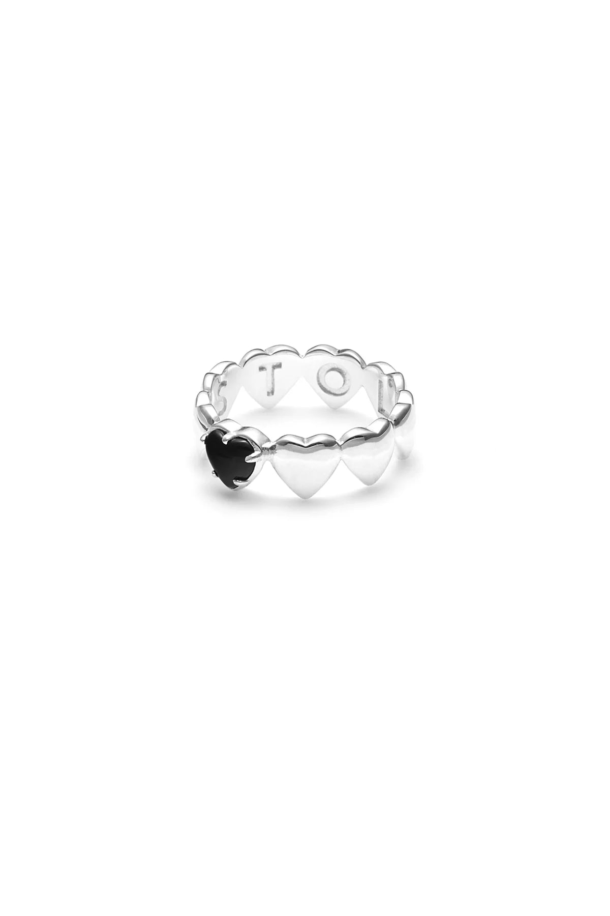 Stolen Girlfriends Club Band of Hearts Ring in Onyx