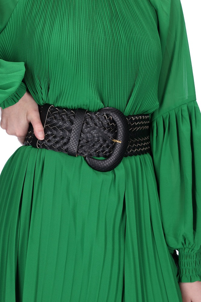 Augustine Leather Belt in Green, White, Nude, Navy or Black