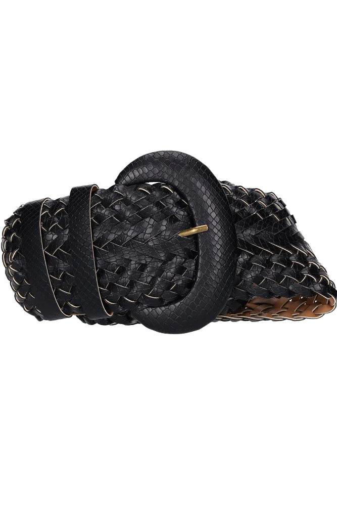 Augustine Leather Belt in Green, White, Nude, Navy or Black
