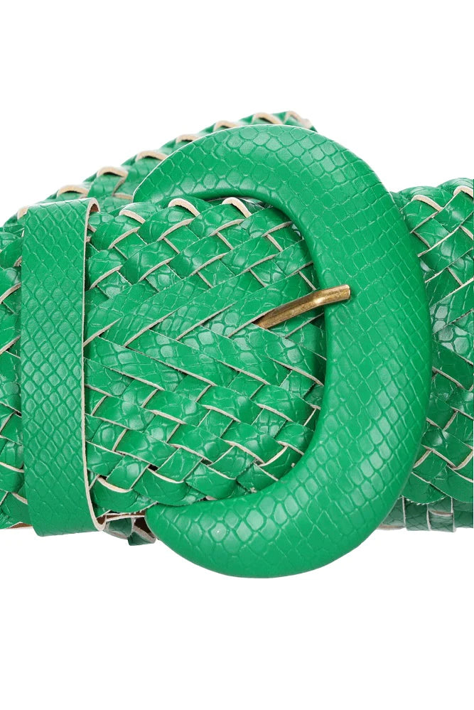 Augustine Leather Belt in Green, White, Nude, Navy or Black