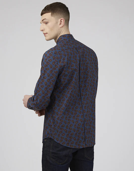 Ben Sherman Mini Paisley Print Long Sleeve Shirt