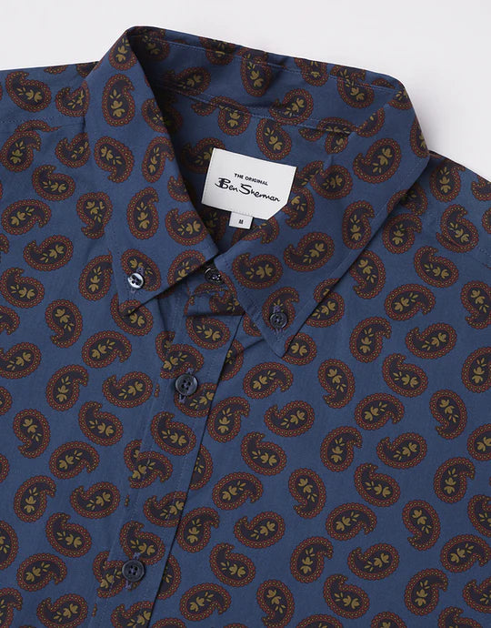 Ben Sherman Mini Paisley Print Long Sleeve Shirt
