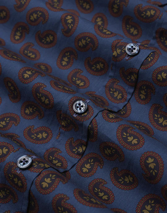 Ben Sherman Mini Paisley Print Long Sleeve Shirt