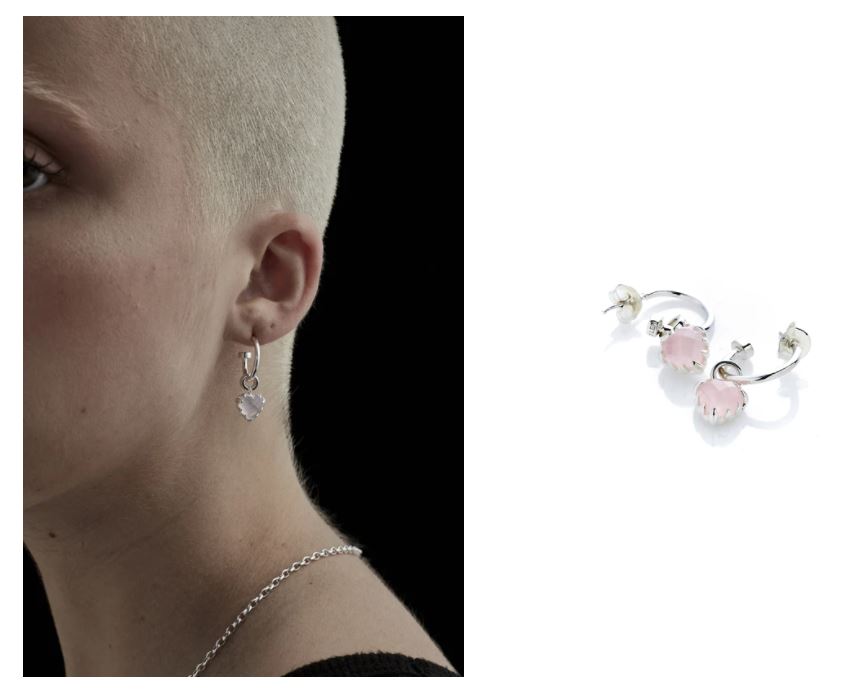 Stolen Love Anchor Earring Rose Quartz