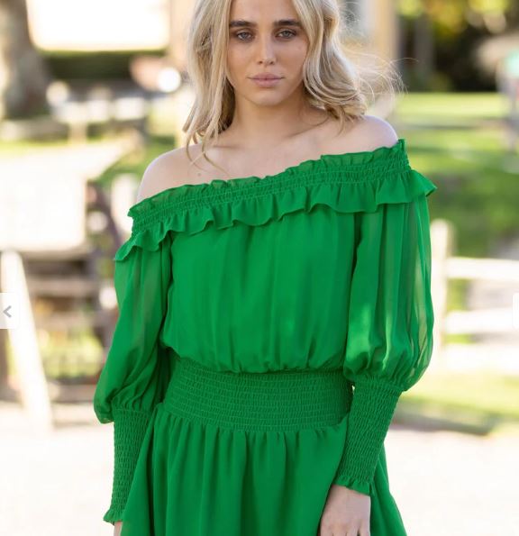 Augustine Pretty Basics Alma Dress in Green or Pink or Black