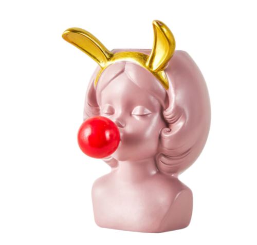 Sisters Matter Cute Vase Blowing Bubbles