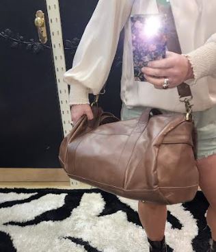 The Design Edge Weekender Bag Australia in Leather Chocolate Brown