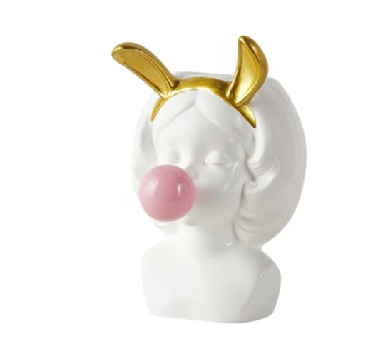 Sisters Matter Cute Vase Blowing Bubbles