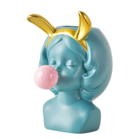 Sisters Matter Cute Vase Blowing Bubbles
