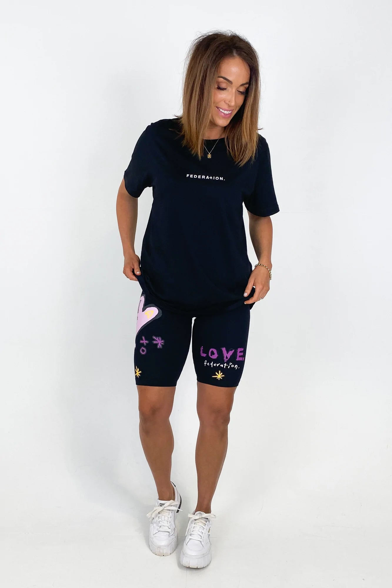 Federation Here Bike Short in Love Balloon or Black