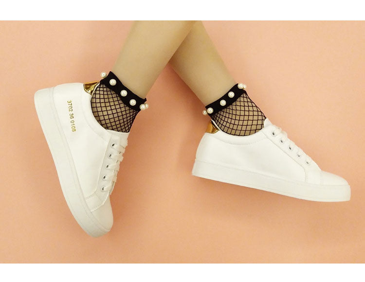Sisters Matter Fishnet Socks in Skull, Stud or Pearl