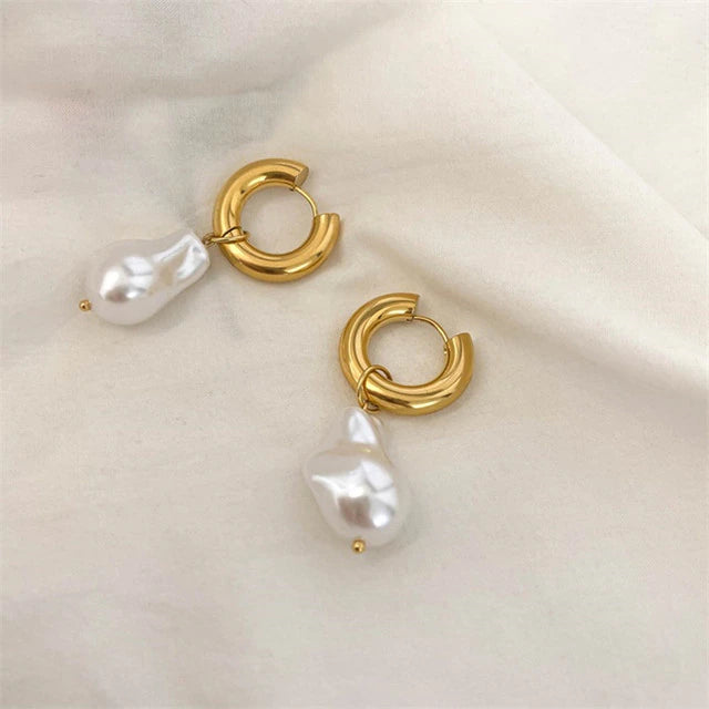 Sisters Matter Pretty Pearls Hoop Earrings