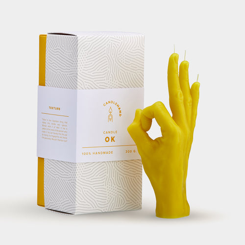 Little Global OK Candle Hand - Yellow